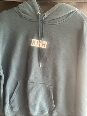 Kith Teal Pullover Hoodie with Logo Tag